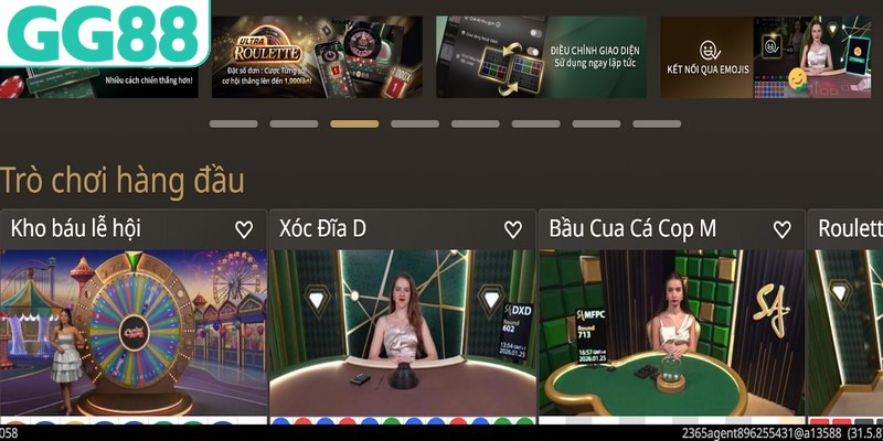 Casino GG88 sở hữu kho game đa dạng nhiều thể loại